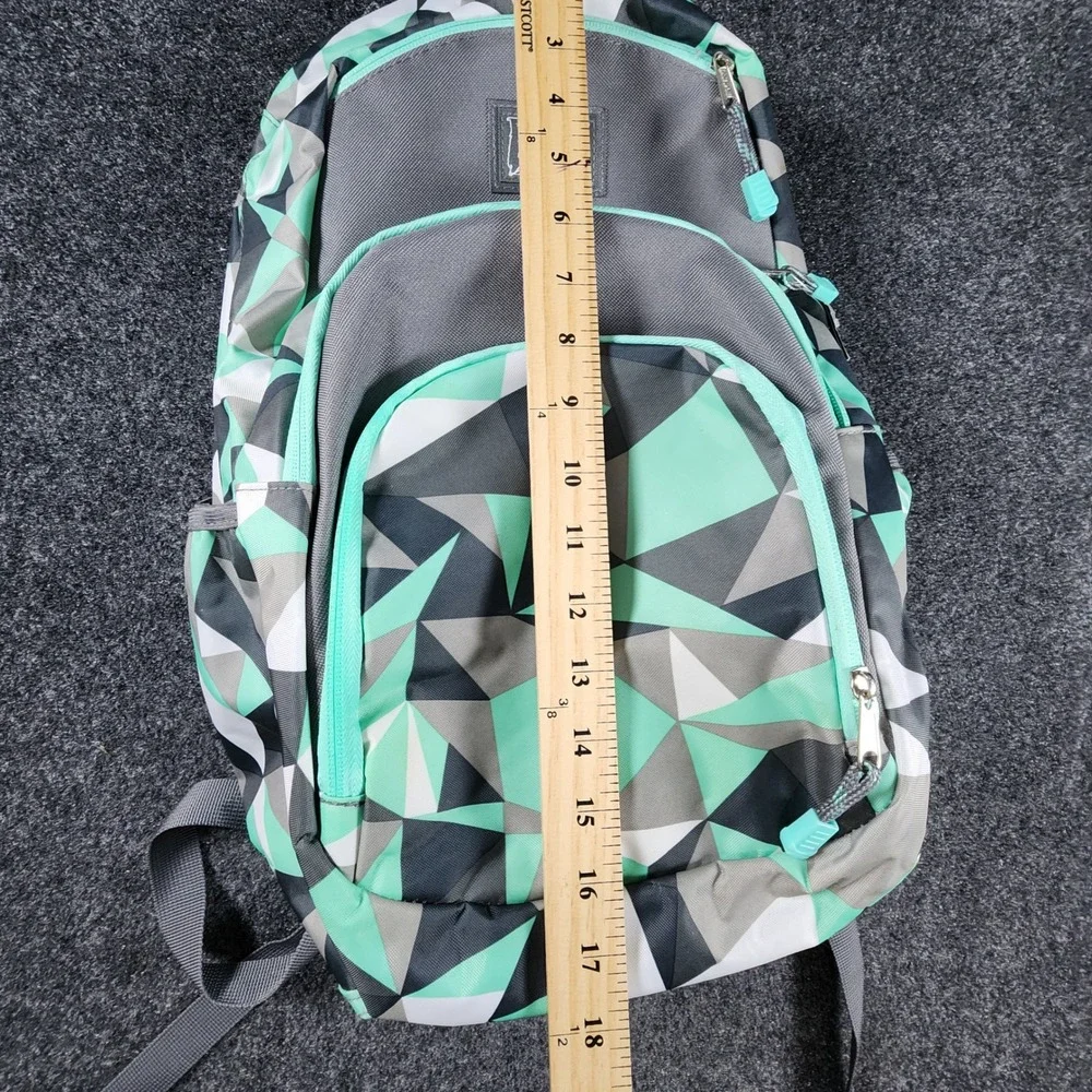 Eastsport Backpack Unisex Large Mint Grey Geometric Laptop Sleeve 119540PW-CL9